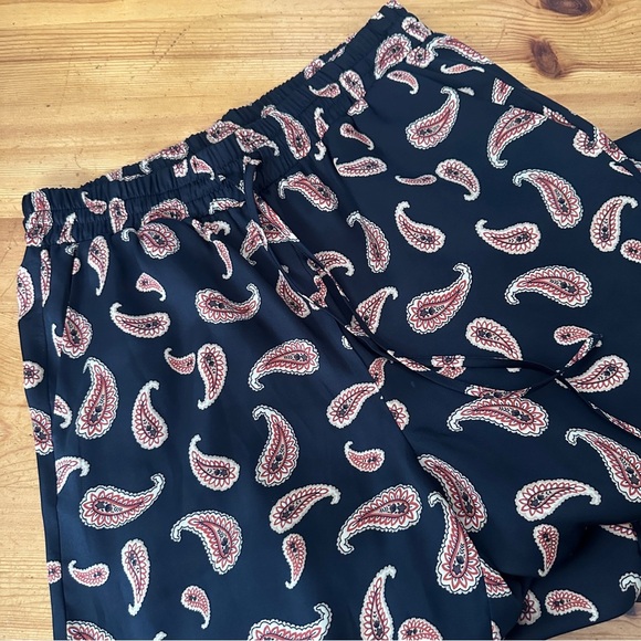 NWOT Anthropologie Vega Satin Pants Black Paisley Print Size XS - Picture 4 of 6
